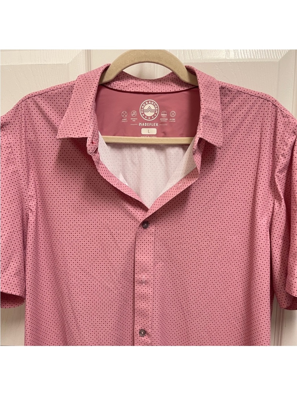 Flag & Anthem Men’s Pink Button Down Shirt. Sz Large - Picture 6 of 10